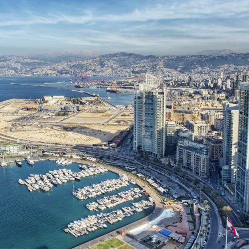 Aerial View of Beirut Lebanon, City of Beirut, Beirut city scape